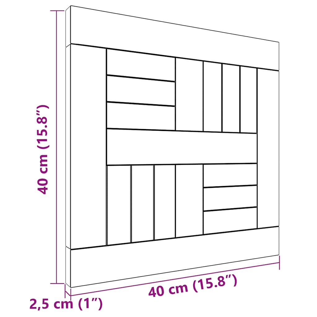 vidaXL Plateau de table carré 40x40x2,5 cm en teck massif