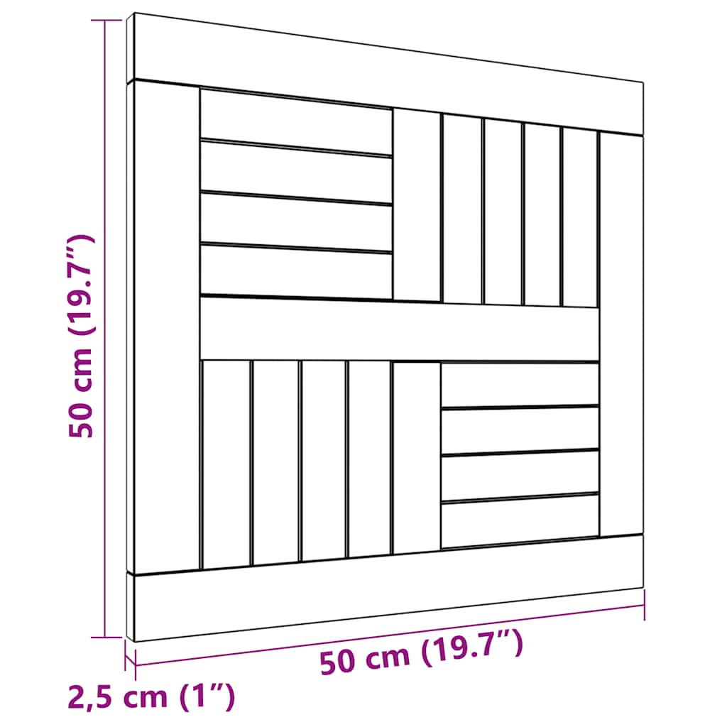 vidaXL Plateau de table carré 50x50x2,5 cm en teck massif