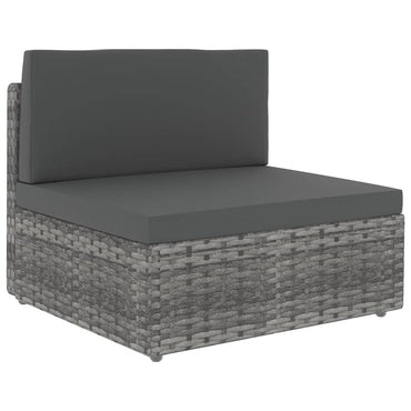 vidaXL Salon de jardin 4 pcs avec coussins Gris Résine tressée
