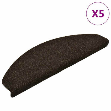 vidaXL Stufenmatten Selbstklebend 5 Stk. 65x21x4 cm Dunkelbraun Halbrund Groß