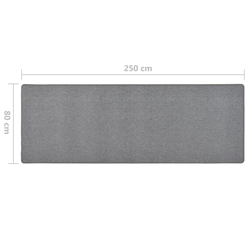 vidaXL Tapis de couloir gris foncé 80x250 cm