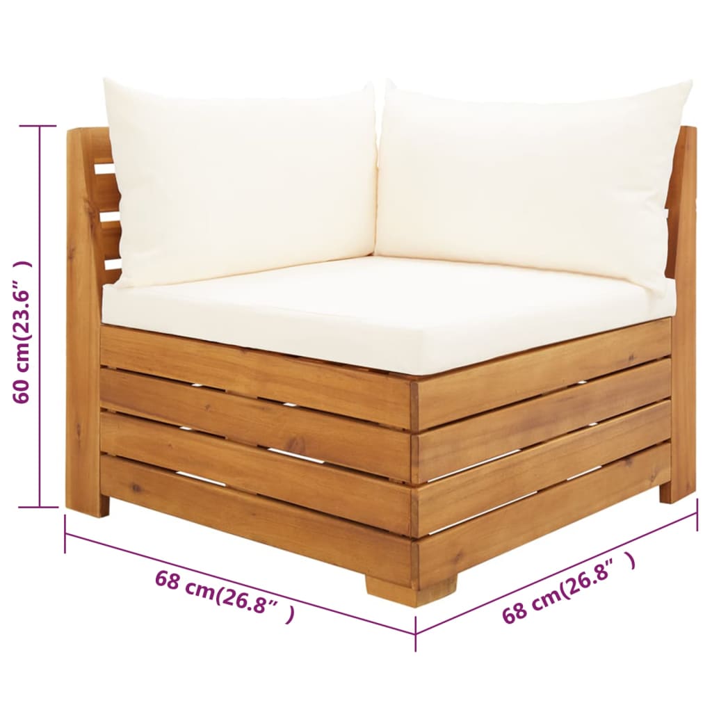 vidaXL Ensemble de mobilier de jardin 2 pcs avec coussins Bois d'acacia massif