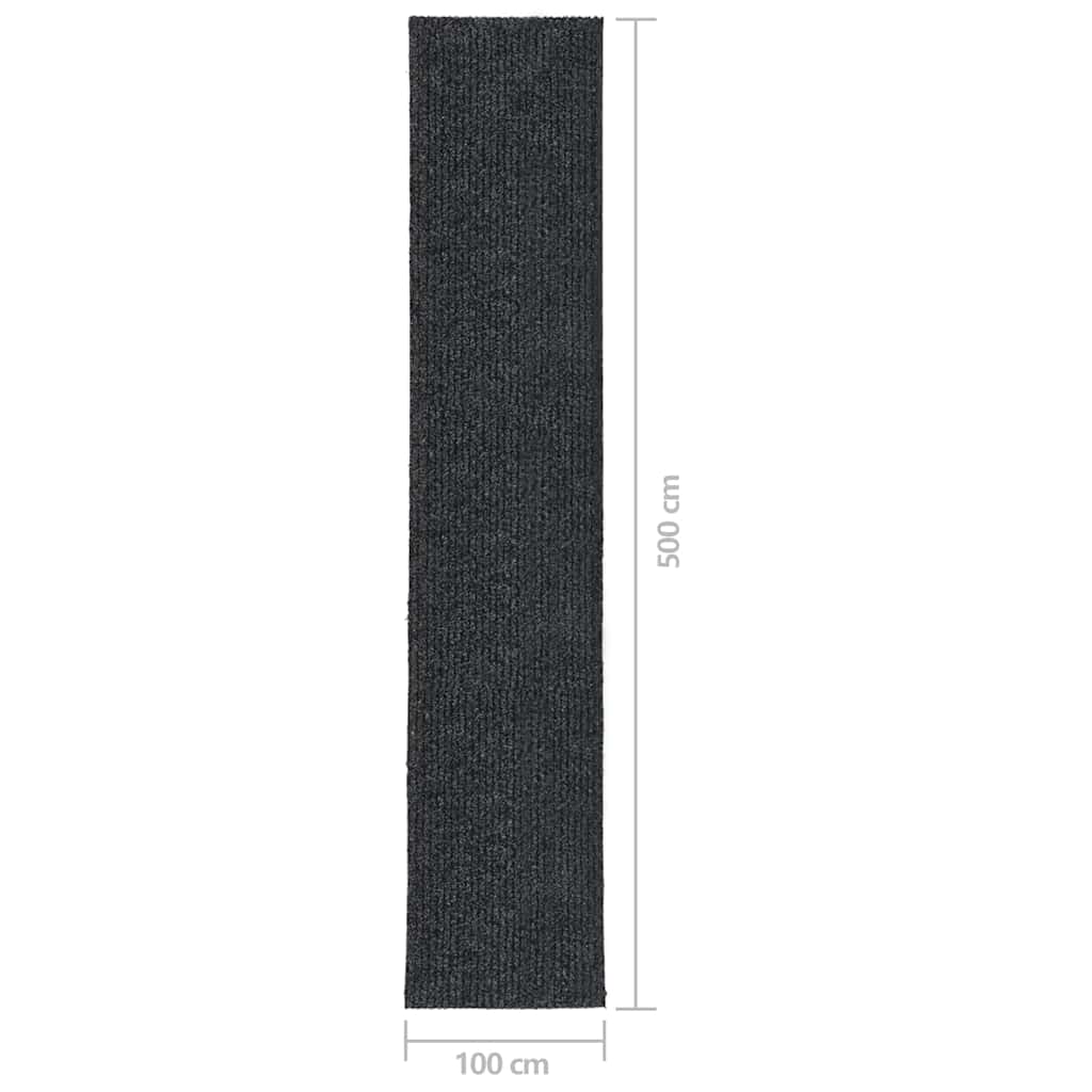 vidaXL Tapis de couloir anti-salissures Anthracite 100x500 cm