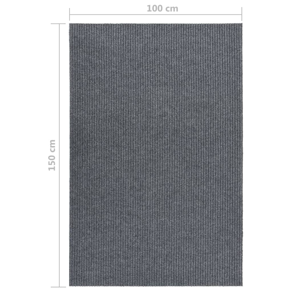 vidaXL Paillasson 100x150 cm Gris