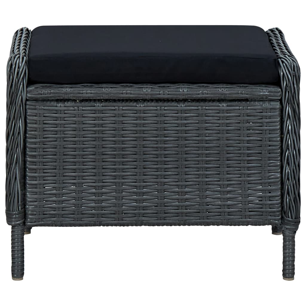 vidaXL Ensemble repas de jardin 5 pcs Gris foncé