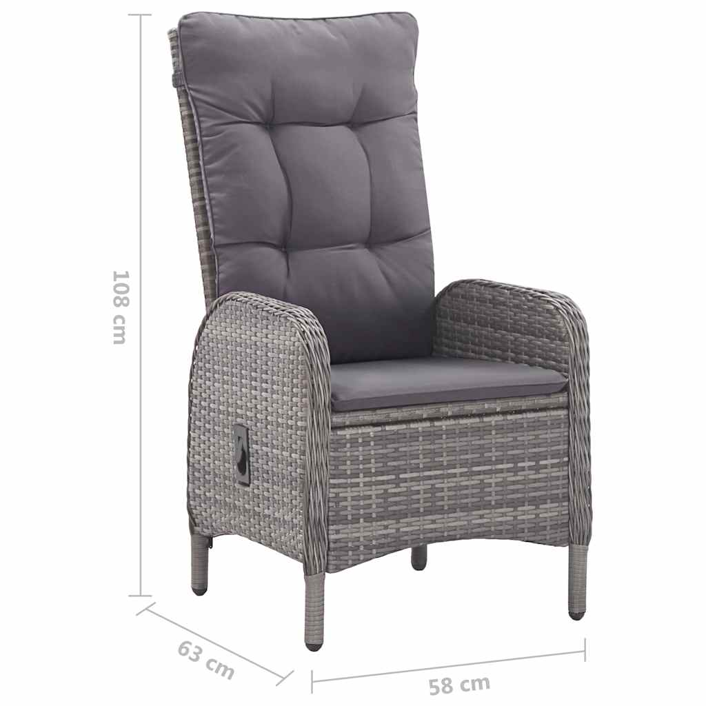 9-tlg. Garten-Essgruppe Grau