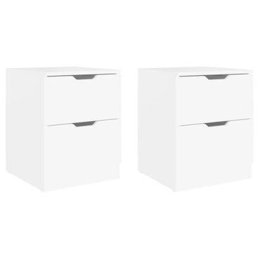 vidaXL Nachttische 2 Stk. Weiß 40x40x50 cm Spanplatte