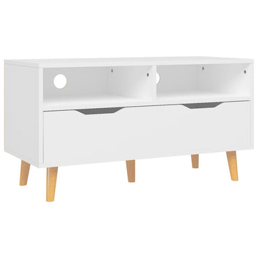 vidaXL Meuble TV blanc 90x40x48,5 cm Bois d'ingénierie