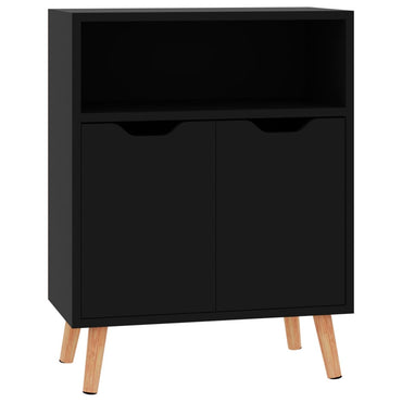 vidaXL Buffet haut brillant noir 60x30x72 cm Bois d'ingénierie