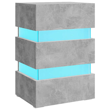 vidaXL Table de chevet à LED gris béton 45x35x67 cm Aggloméré