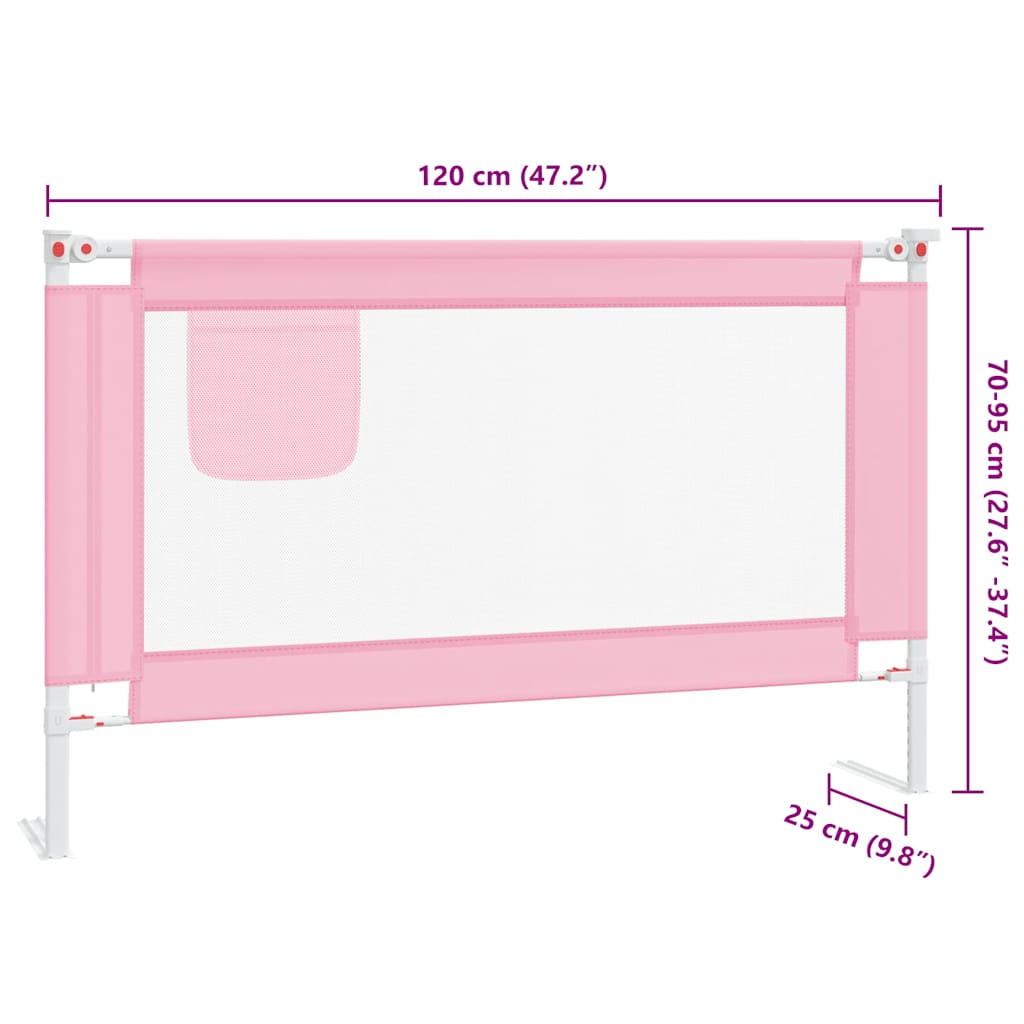 Kleinkind-Bettschutzgitter Rosa 120x25 cm Stoff