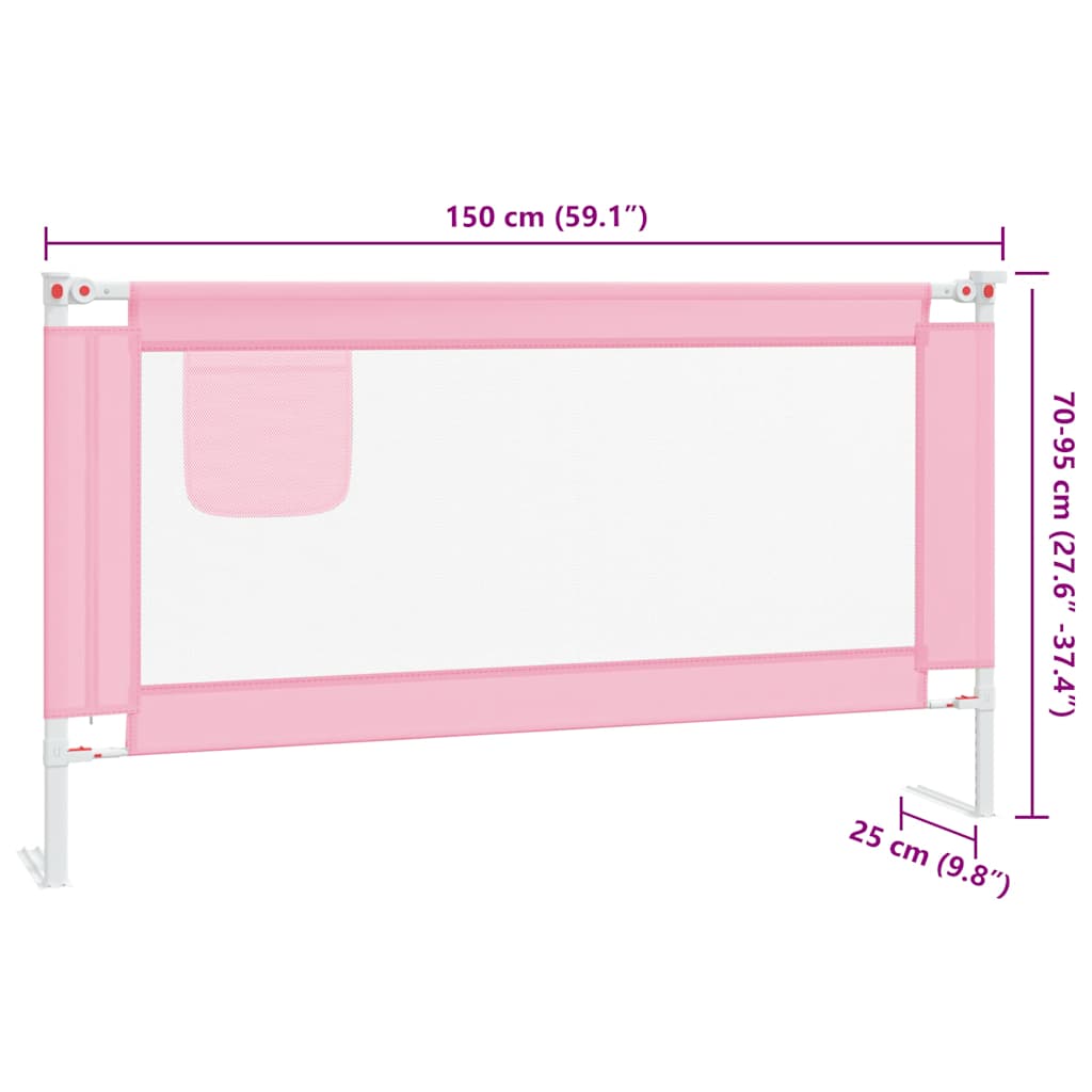 Kleinkind-Bettschutzgitter Rosa 150x25 cm Stoff