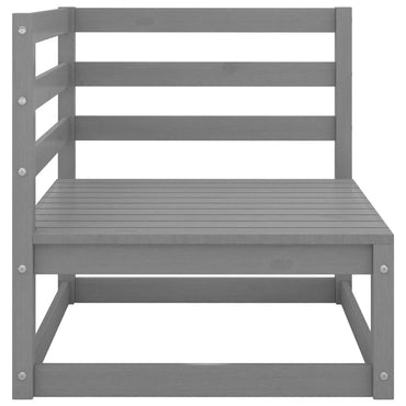 vidaXL Canapé d'angle de jardin gris en pin massif