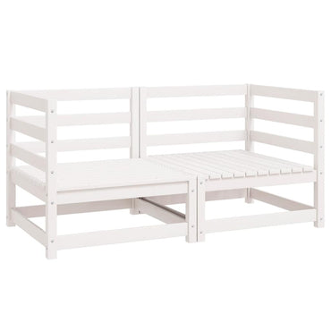 vidaXL Garten-Ecksofas 2 Stk. Weiß Kiefer Massivholz