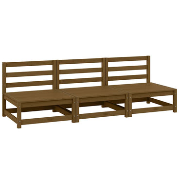 vidaXL Canapés centraux de jardin 3 pcs Marron miel Bois de pin massif