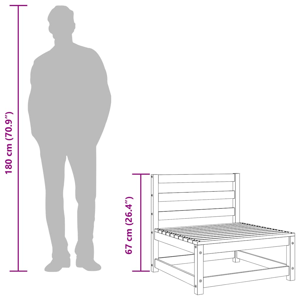vidaXL 2-tlg. Garten-Lounge-Set Weiß Kiefer Massivholz