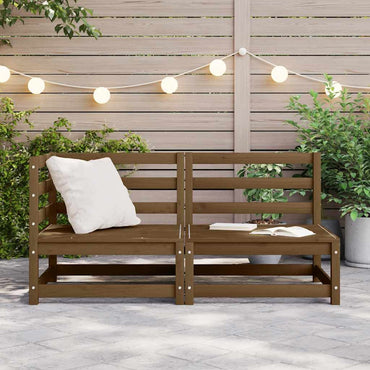 vidaXL Salon de jardin 2 pcs marron miel, bois de pin massif