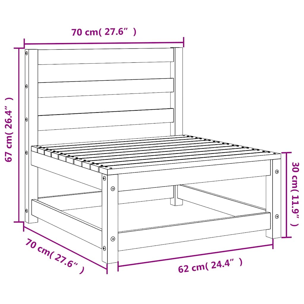 vidaXL Ensemble de mobilier de jardin 3 pcs Noir Bois de pin massif