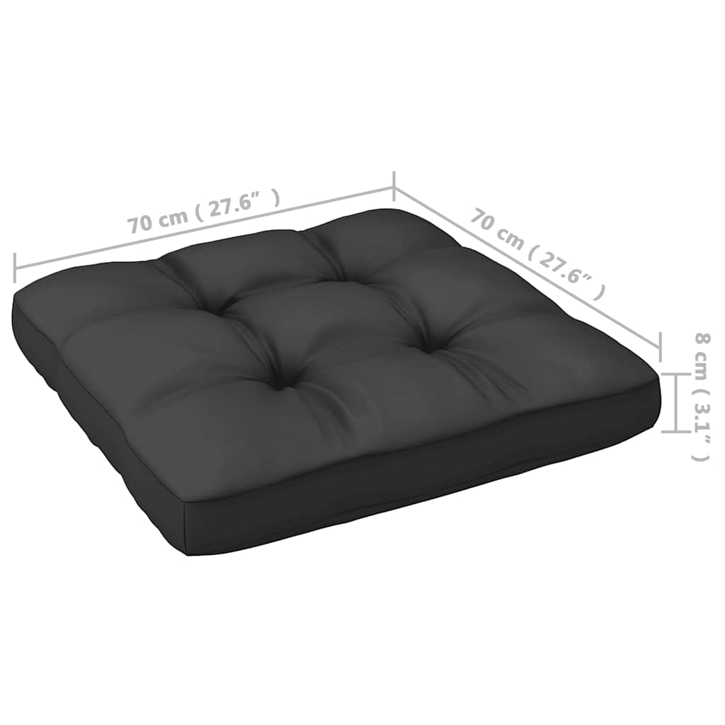 vidaXL Salon de jardin 2 pcs avec coussins Gris Bois de pin massif