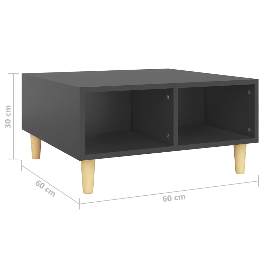 vidaXL Couchtisch Grau 60x60x30 cm Holzwerkstoff