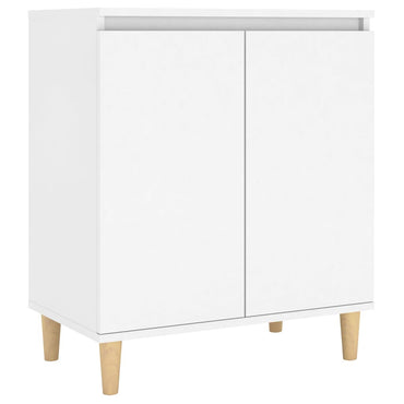 vidaXL Buffet avec pieds en bois massif Blanc 60x35x70 cm Bois d'ingénierie