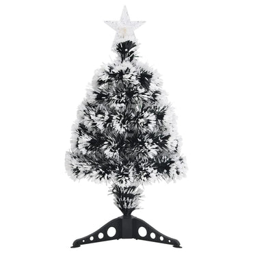 vidaXL Weihnachtsbaum mit Beleuchtung Grün und Weiß 64cm Glasfaser