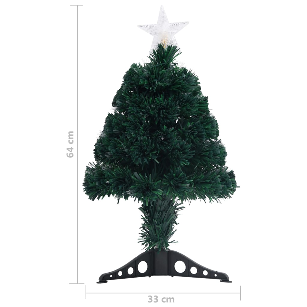 vidaXL Vorbeleuchteter Weihnachtsbaum mit Ständer und LED 64 cm Glasfaser