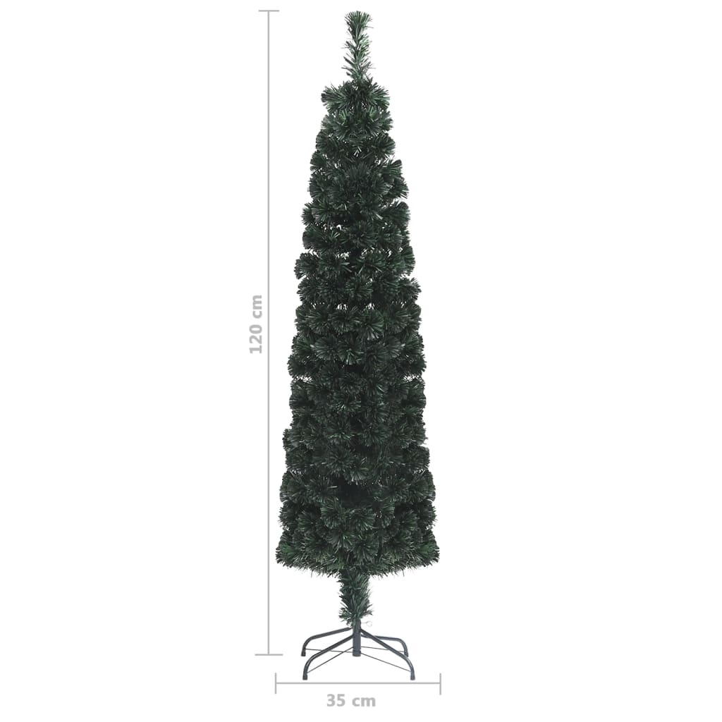 vidaXL Künstlicher Weihnachtsbaum Schlank mit Ständer 120 cm Glasfaser