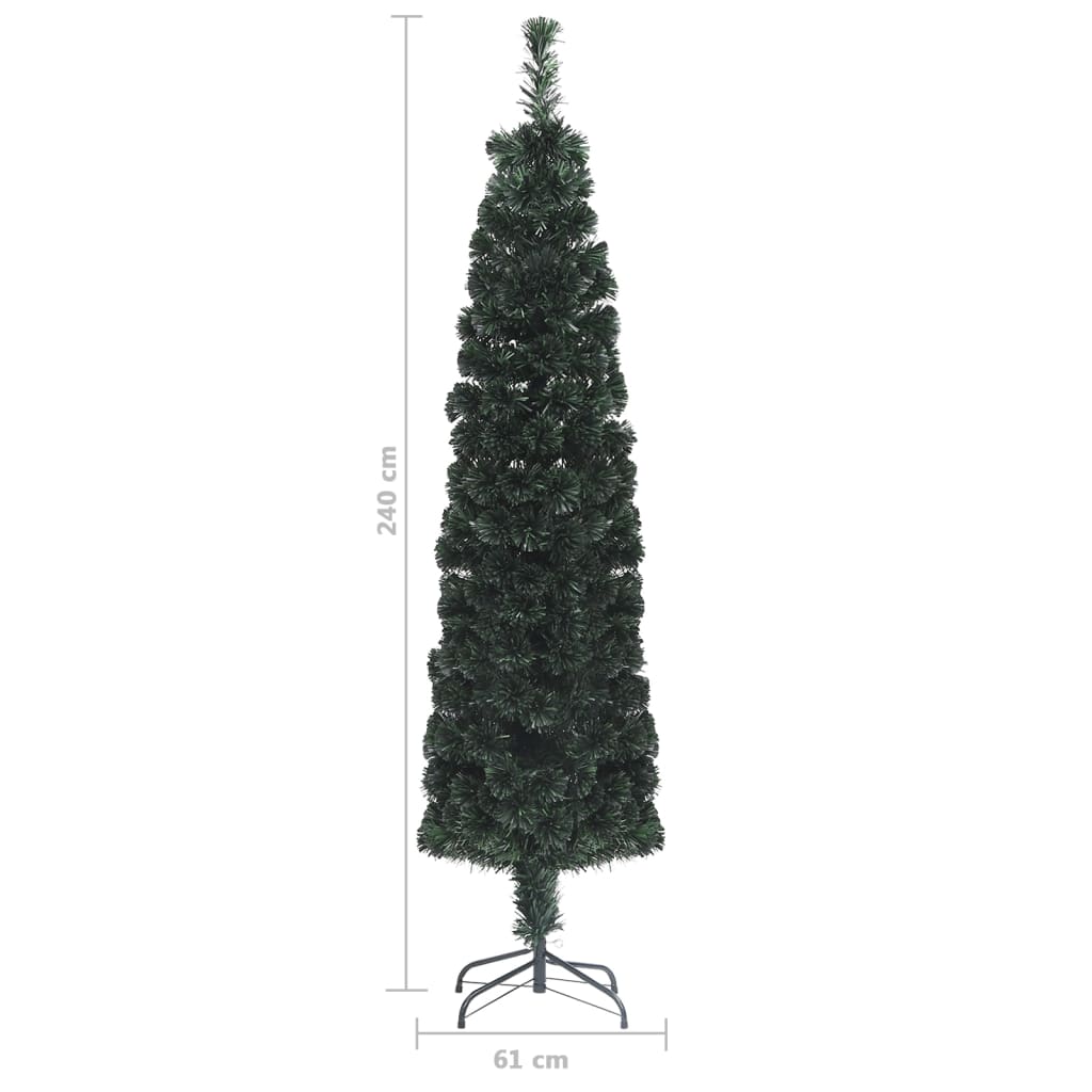 vidaXL Künstlicher Weihnachtsbaum Schlank mit Ständer 240 cm Glasfaser