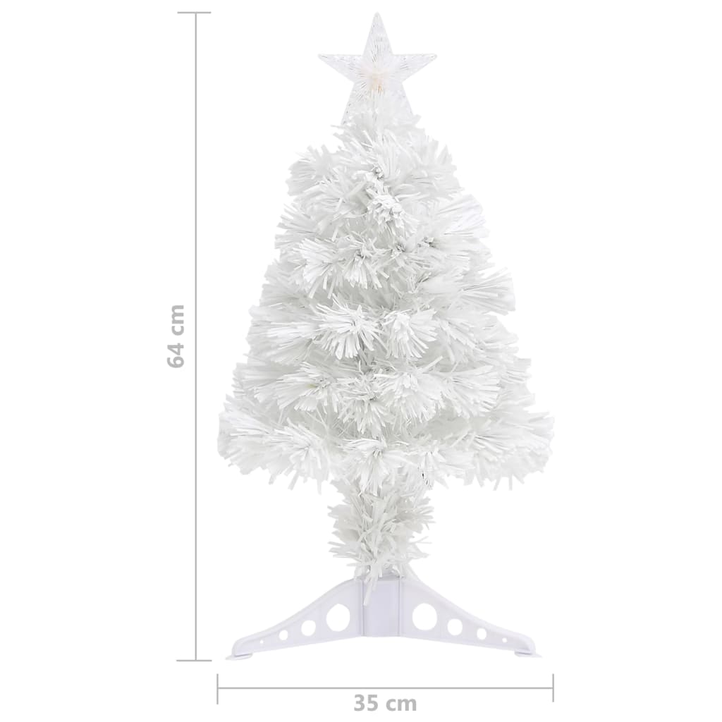 vidaXL Sapin de Noël artificiel avec lumières blanc 64 cm fibre optique