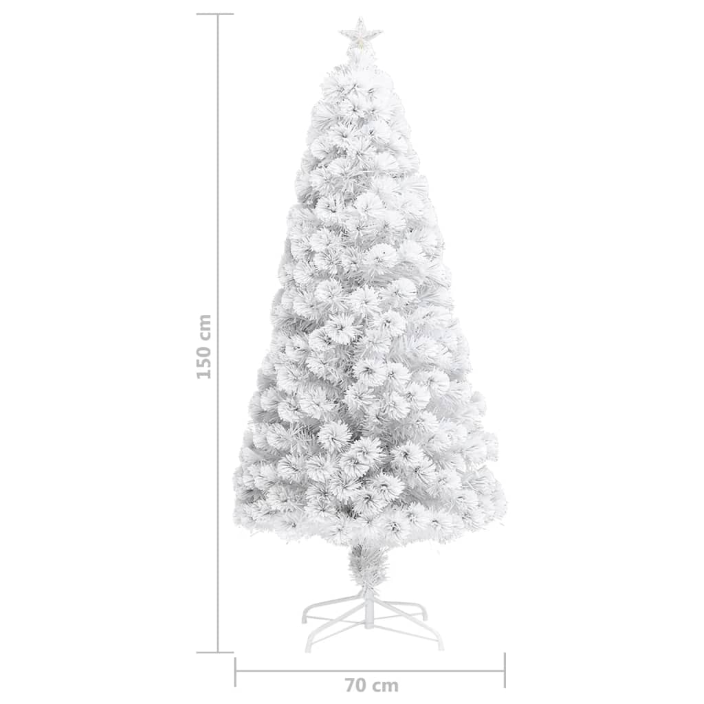 vidaXL Sapin de Noël artificiel avec éclairage blanc 150 cm Fibre optique