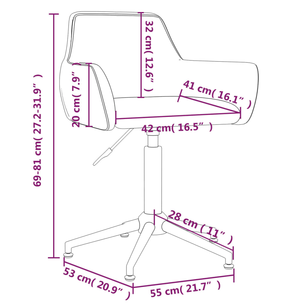vidaXL Chaises de salle à manger 2 pcs Pivotantes Velours rose