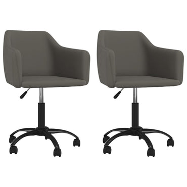 vidaXL Chaises de salle à manger 2 pcs Pivotantes Gris foncé Velours