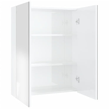 vidaXL Armoire de toilette 60x15x75 cm MDF Blanc Brillant