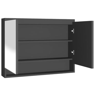 vidaXL Armoire de toilette à miroir 80x15x60 cm MDF Anthracite