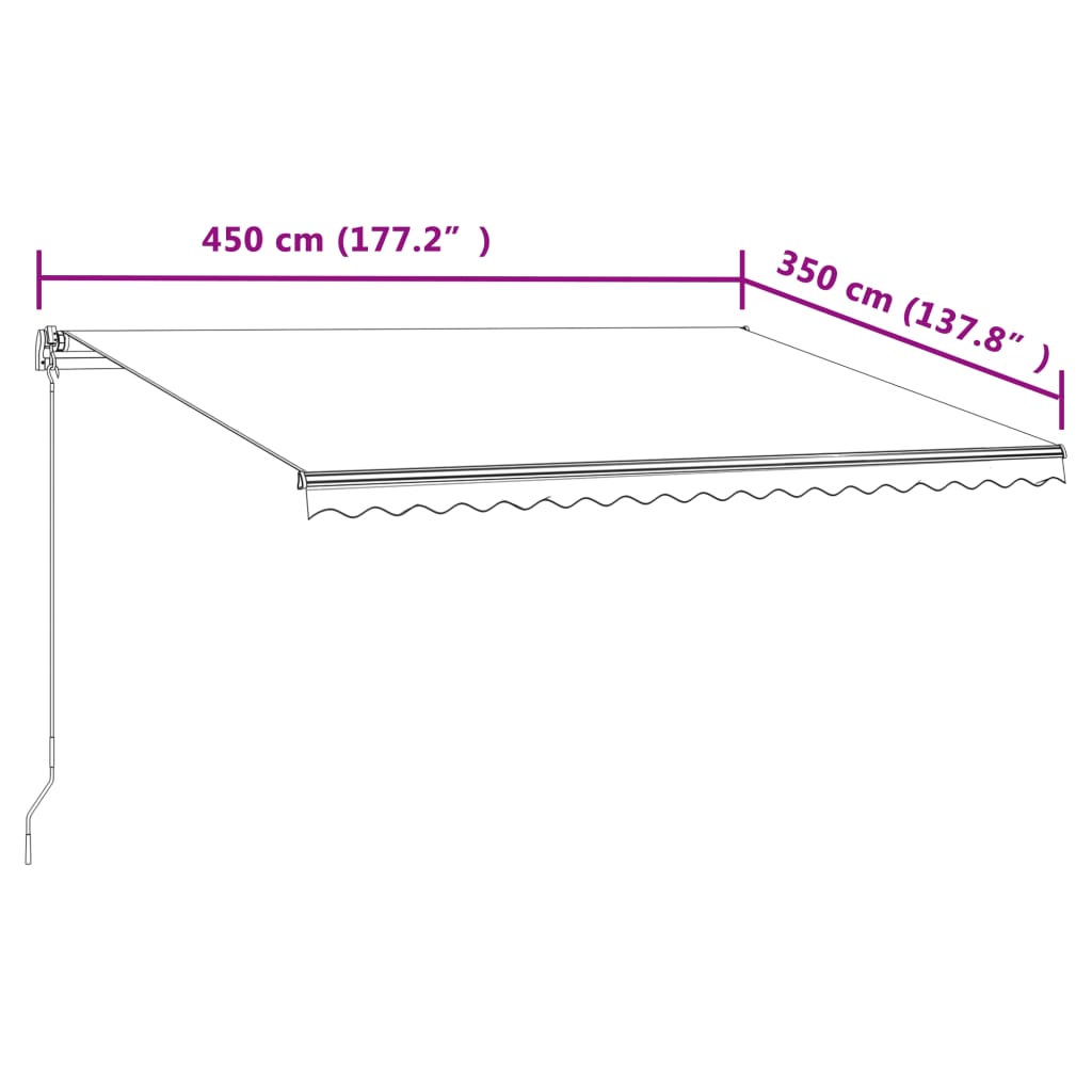 Store banne manuel rétractable vidaXL 450x350 cm Orange et Marron