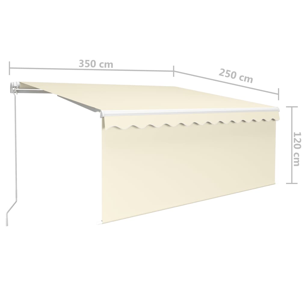 vidaXL Store manuel rétractable avec auvent 3,5x2,5 m Crème