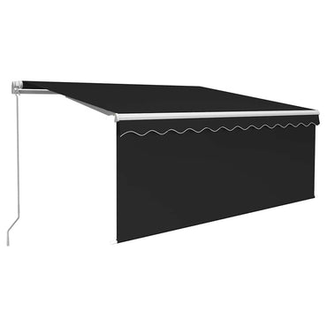 vidaXL Store manuel rétractable avec rideau LED 3,5x2,5m anthracite