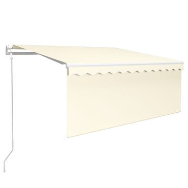 vidaXL Auvent rétractable automatique avec lambrequin 3,5x2,5 m Crème
