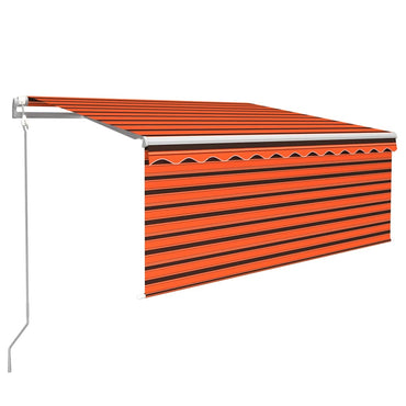 vidaXL Auvent Rétractable Automatique avec Lambrequin 3,5x2,5m Orange Marron