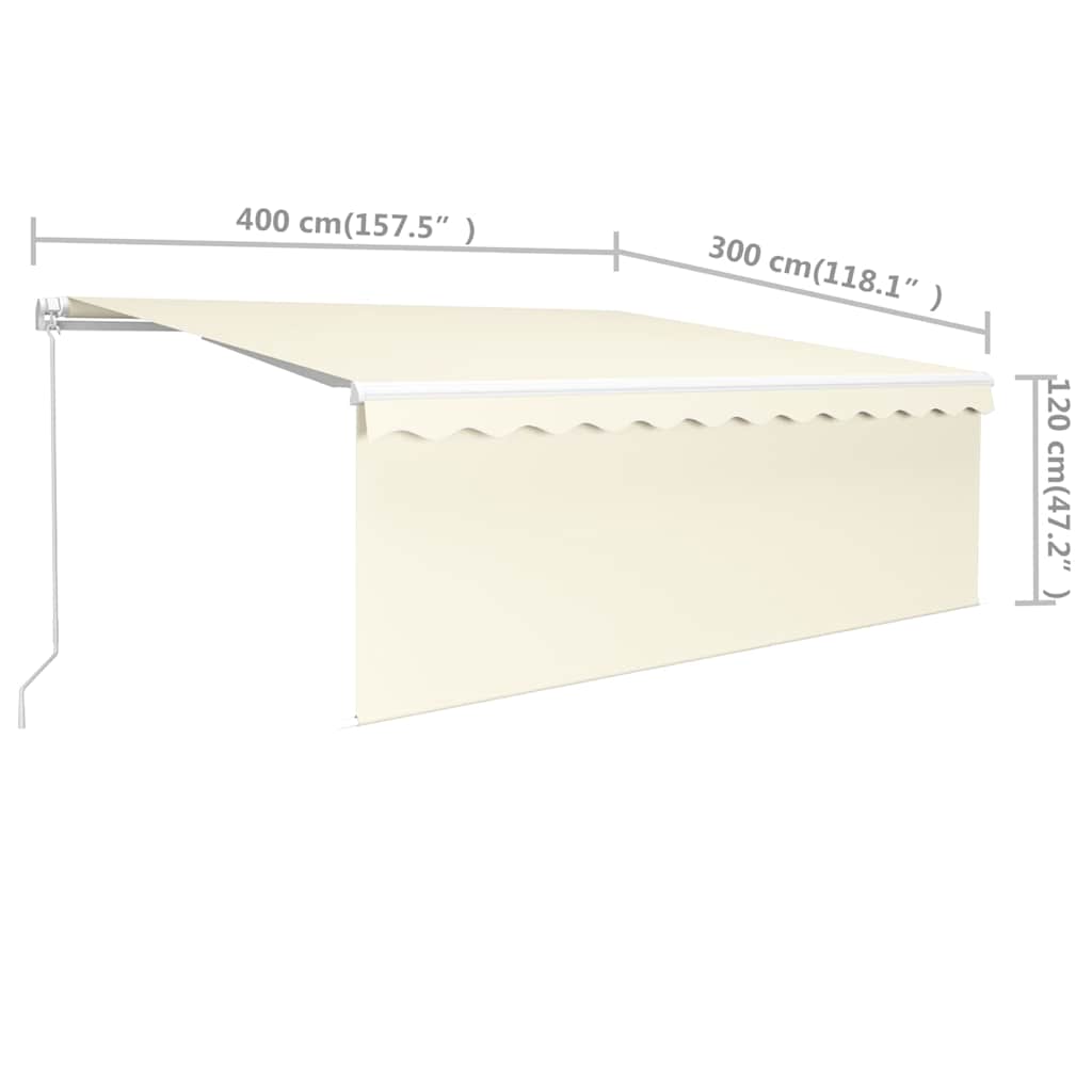 vidaXL Markise Manuell Einziehbar mit Rollo 4x3 m Creme