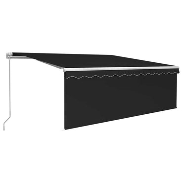 vidaXL Markise Manuell Einziehbar mit Rollo & LED 4,5x3 m Anthrazit