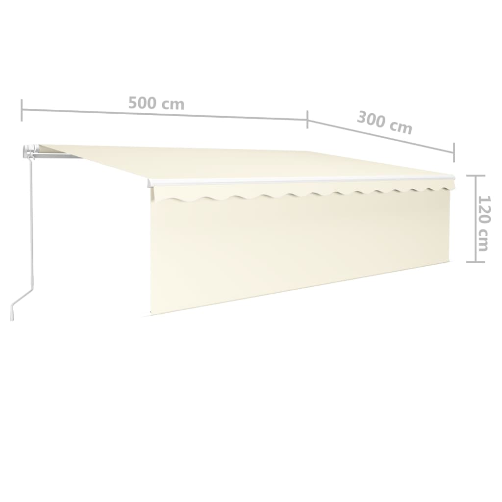 vidaXL Markise Manuell Einziehbar mit Rollo 5x3 m Creme