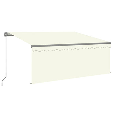 vidaXL Markise Manuell Einziehbar mit Rollo & LED 3x2,5 m Creme