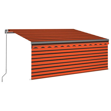 vidaXL Store Banne Manuel Rétractable avec Lambrequin 3,5x2,5 m Orange et Marron