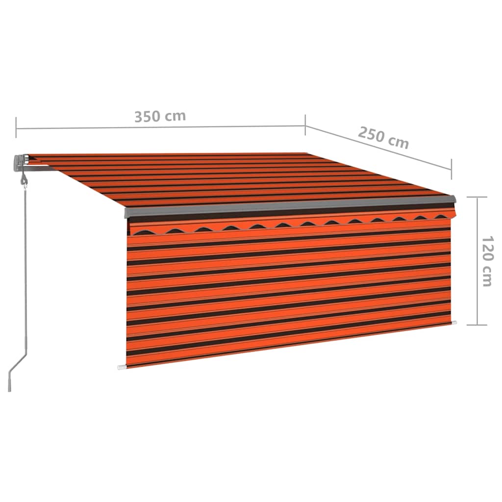 vidaXL Store banne automatique avec lambrequin et capteur de vent à LED 3,5x2,5 m