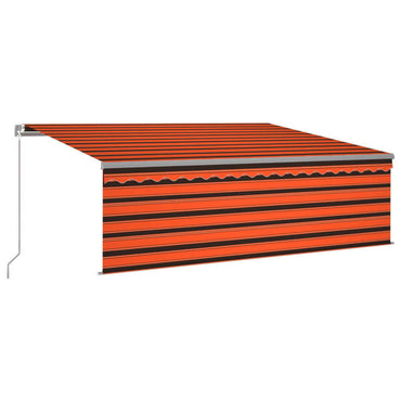 vidaXL Markise Manuell Einziehbar mit Rollo 4x3 m Orange & Braun