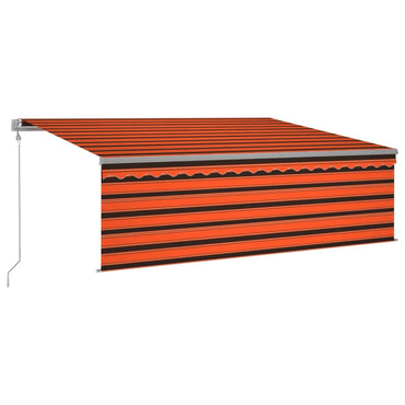 vidaXL Store banne rétractable automatique avec lambrequin 4x3 m orange et marron