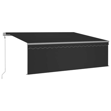 vidaXL Store banne rétractable automatique avec lambrequin 4,5x3 m anthracite