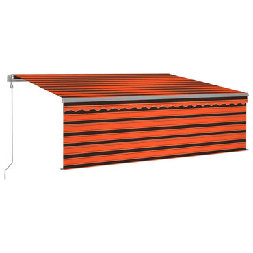 Store banne rétractable vidaXL avec lambrequin 4,5x3 m Orange et marron